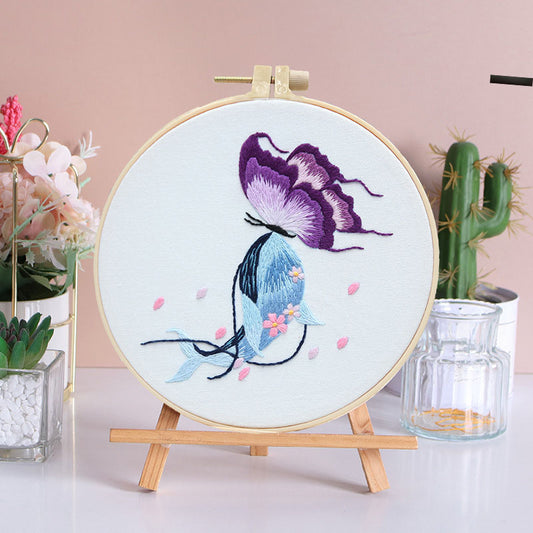 Whale And Butterfly Embroidery Kit