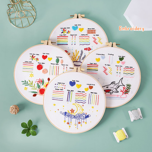 Embroidery Stitches Ocean Learner Kits for Beginner