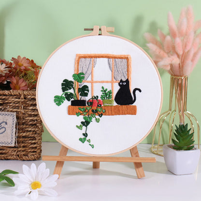 Holiday Cats 2 Embroidery Kits for Beginner