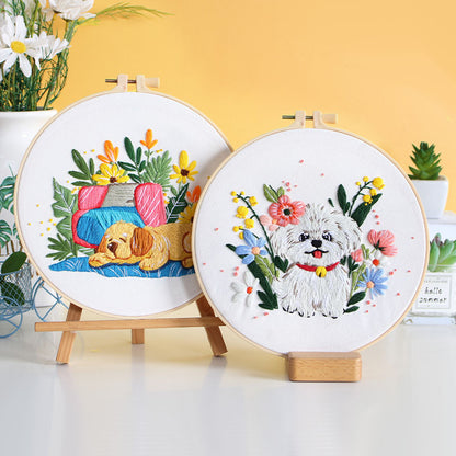 Paws And Petals Embroidery Kit: Celebrate Joyful Moments with Every Stitch