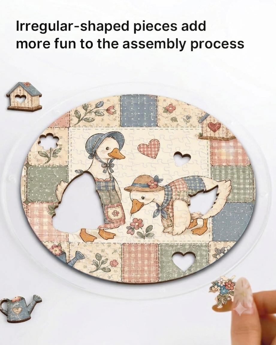 Quilted Goose Puzzle Suncatcher-Acrylic Window Art