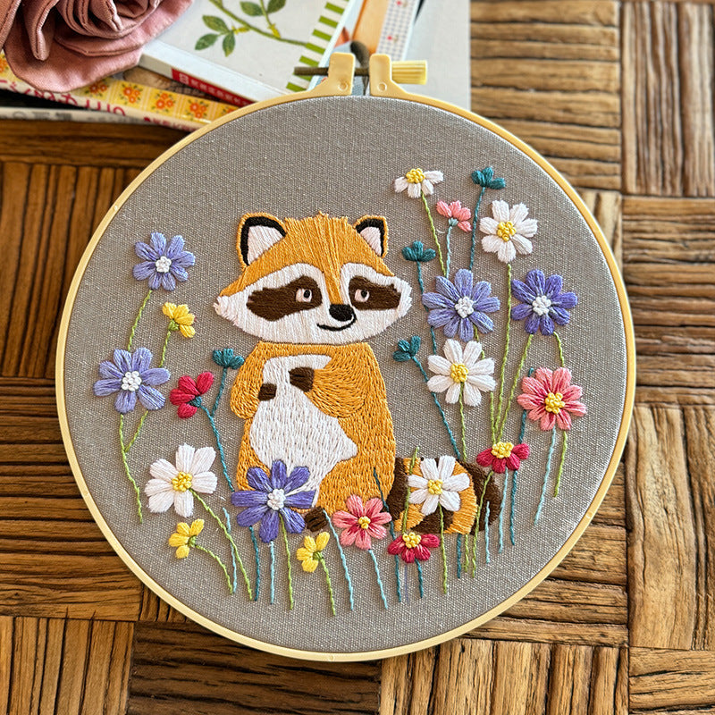 Raccoon Garden - Themed DIY Embroidery Kits