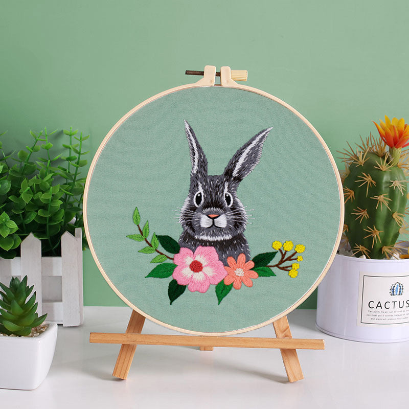 Enchanted Forest Embroidery Kit Series with cats/deers/squirrels/fox/rabbits
