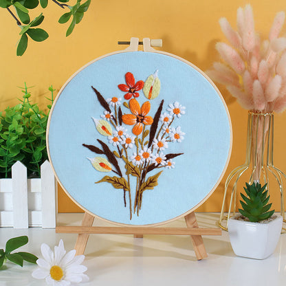 Vibrant Floral Embroidery Kit: Let Nature Bloom in Your Hands