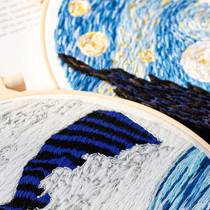 Starry Night Embroidery Kit: Craft Your Masterpiece Inspired by Van Gogh