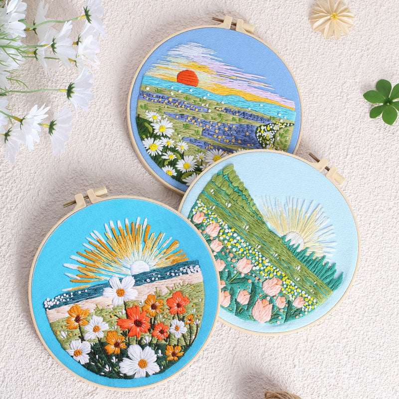 UrCustomHUB Garden View Hand Stitch Kit: Stitch your own peaceful garden escape