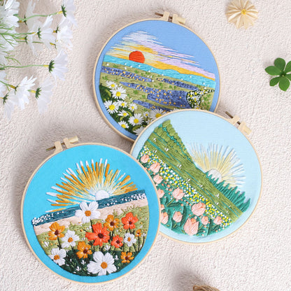 UrCustomHUB Garden View Hand Stitch Kit: Stitch your own peaceful garden escape