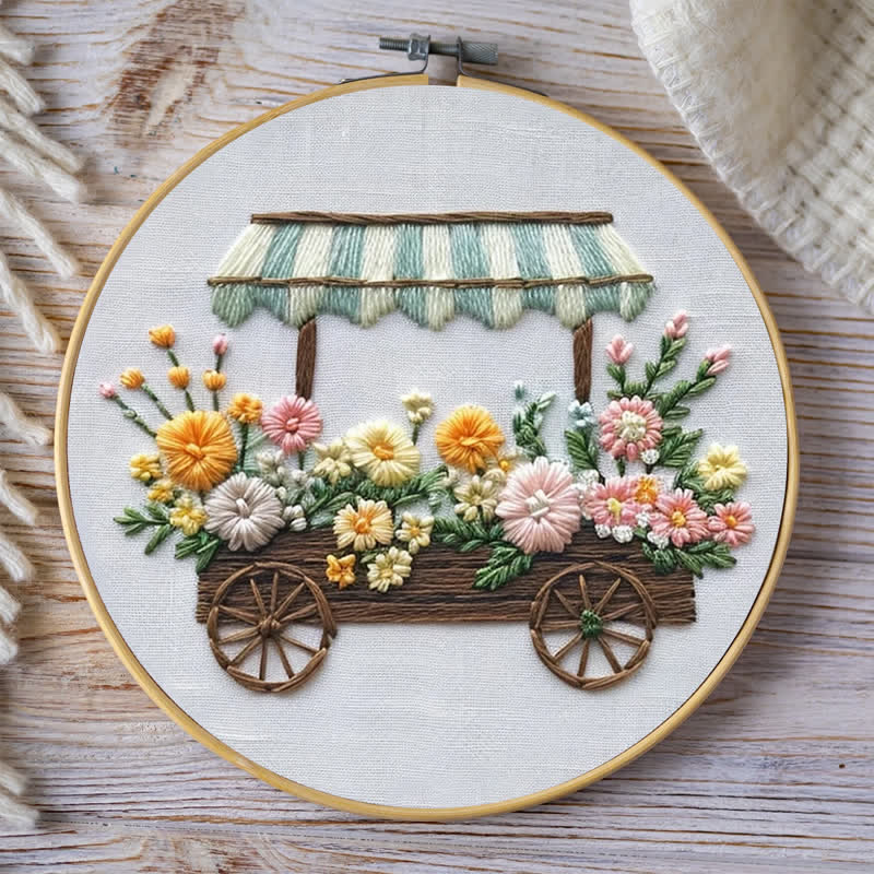Rubbyoo Embroidery Kit - Flower Cart