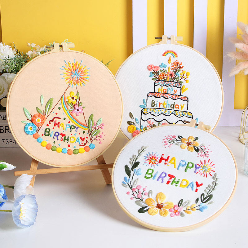 Birthday Cake Bloom - Themed DIY Embroidery Kits