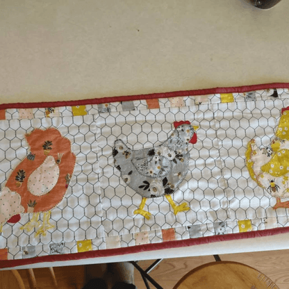Weekend Chicken Table Runner Pattern Sewing Templates Set - With Instructions