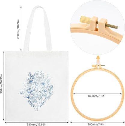Blossom Fields Embroidery Tote: Embroider Your Unique Style