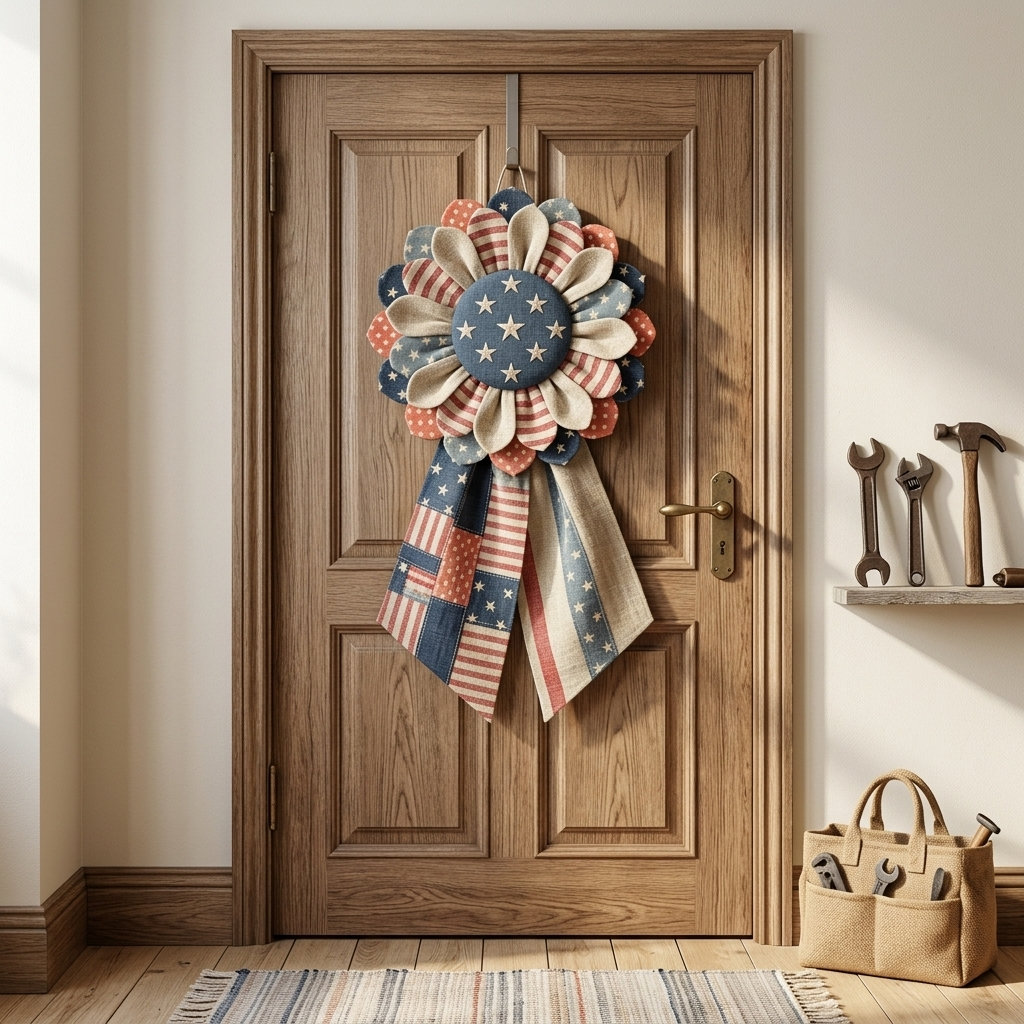 Custom Fabric Flower Door Hanger Sewing Template Set - With Instructions