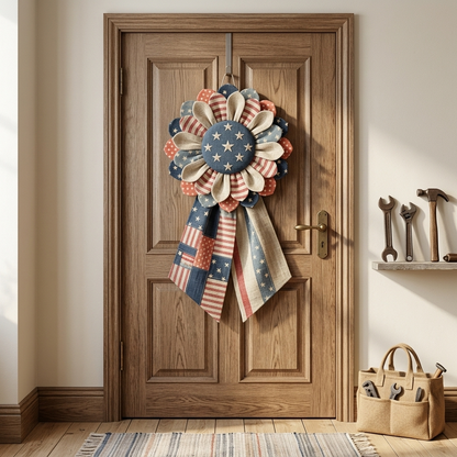 Custom Fabric Flower Door Hanger Sewing Template Set - With Instructions