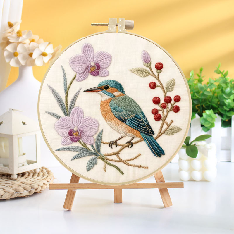 Oriental Bird And Bloom Embroidery Kit
