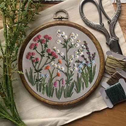 Rubbyoo Embroidery Kit-Floral Plant Pattern 2 | Embroidery Kit For Beginner,Modern Embroidery,Cross Stitch