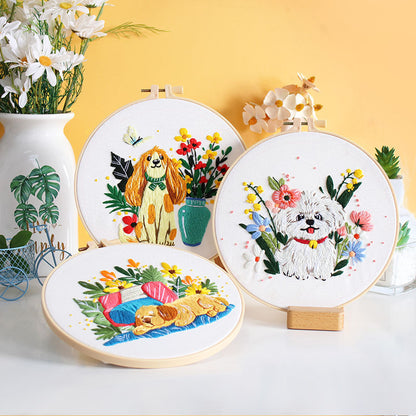 Paws And Petals Embroidery Kit: Celebrate Joyful Moments with Every Stitch