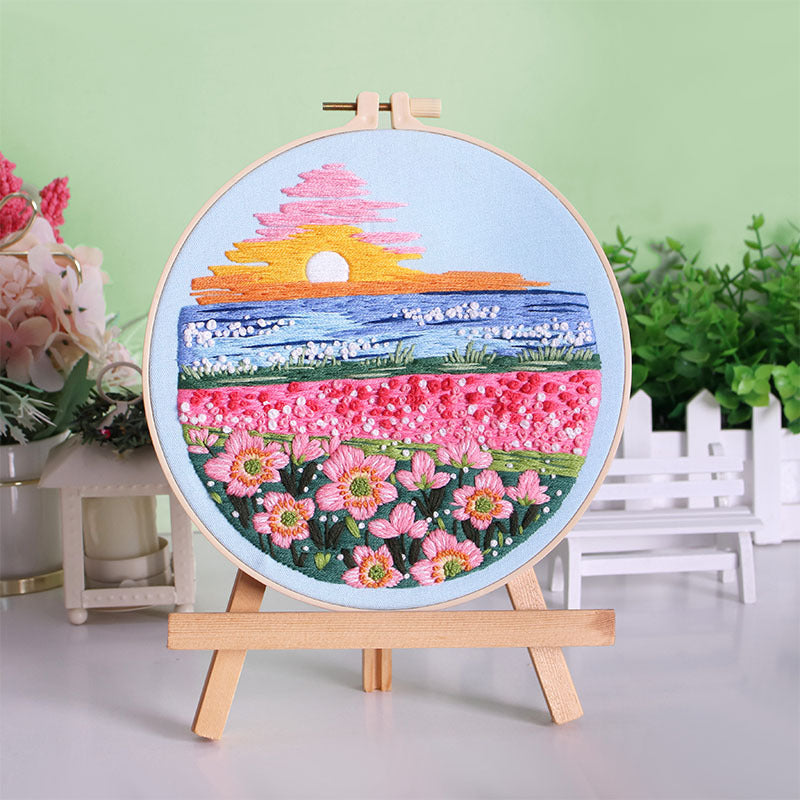 UrCustomHUB Garden View Hand Stitch Kit: Stitch your own peaceful garden escape
