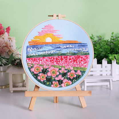UrCustomHUB Garden View Hand Stitch Kit: Stitch your own peaceful garden escape