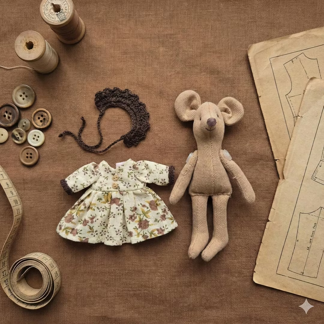 Mouse Family Sewing Template Set + With Instructions