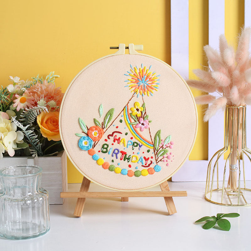 Birthday Cake Bloom - Themed DIY Embroidery Kits