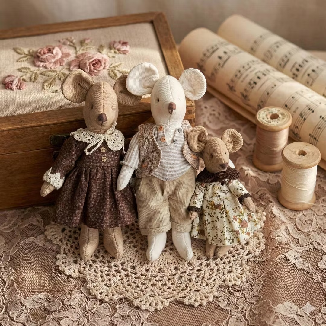 Mouse Family Sewing Template Set + With Instructions