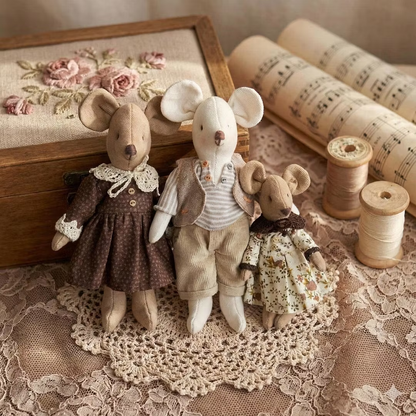 Mouse Family Sewing Template Set + With Instructions