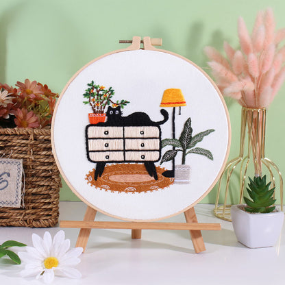 Holiday Cats 2 Embroidery Kits for Beginner