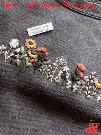 DIY Water-Soluble Printed Flower Set Embroidery