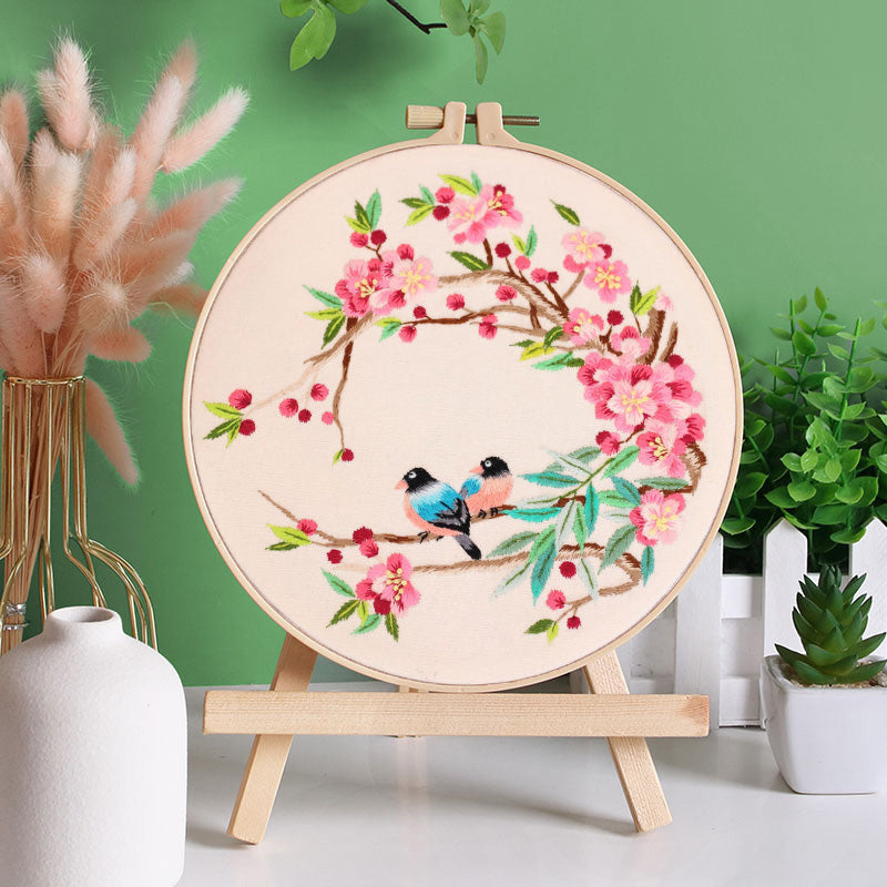 Embroidery Hoop Birds gift Kit for Beginner
