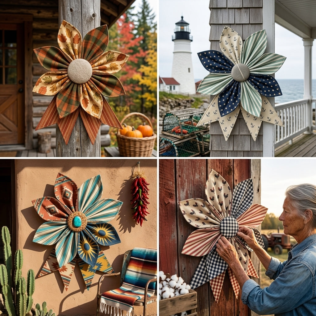 The Heritage Bloom Wreath & Bow: Multi-Piece Sewing Template Set- With Instructions