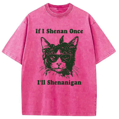 St. Patrick's Day Elegant Cat Washed T-Shirt
