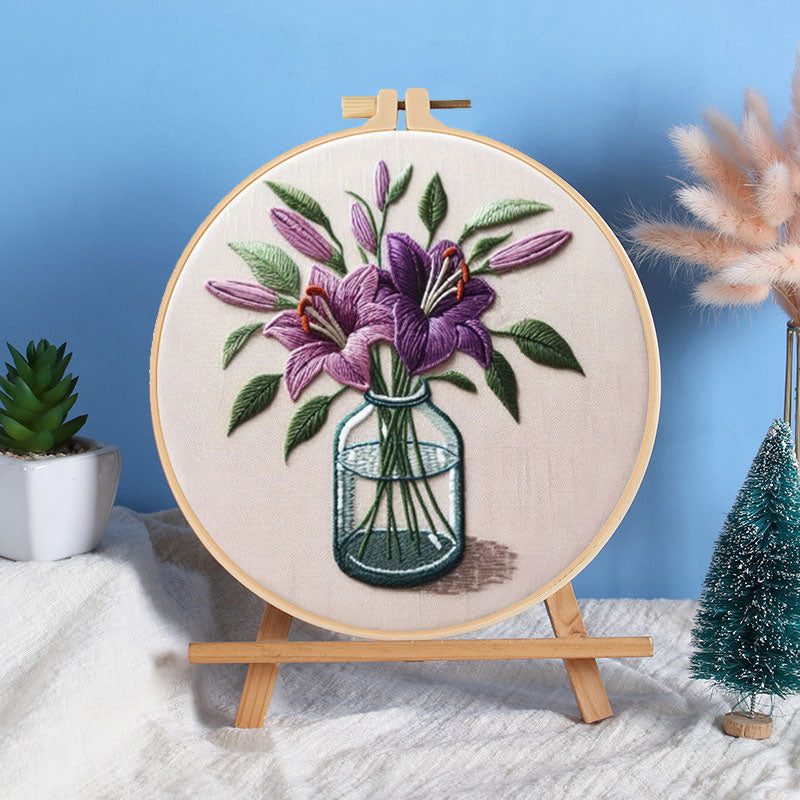 Lily Jar Embroidery Kit