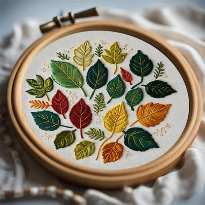 Rubbyoo Embroidery Kit - Fallen Leaves