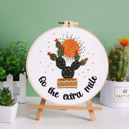 Vibrant Cactus Quote - Themed DIY Embroidery Kits