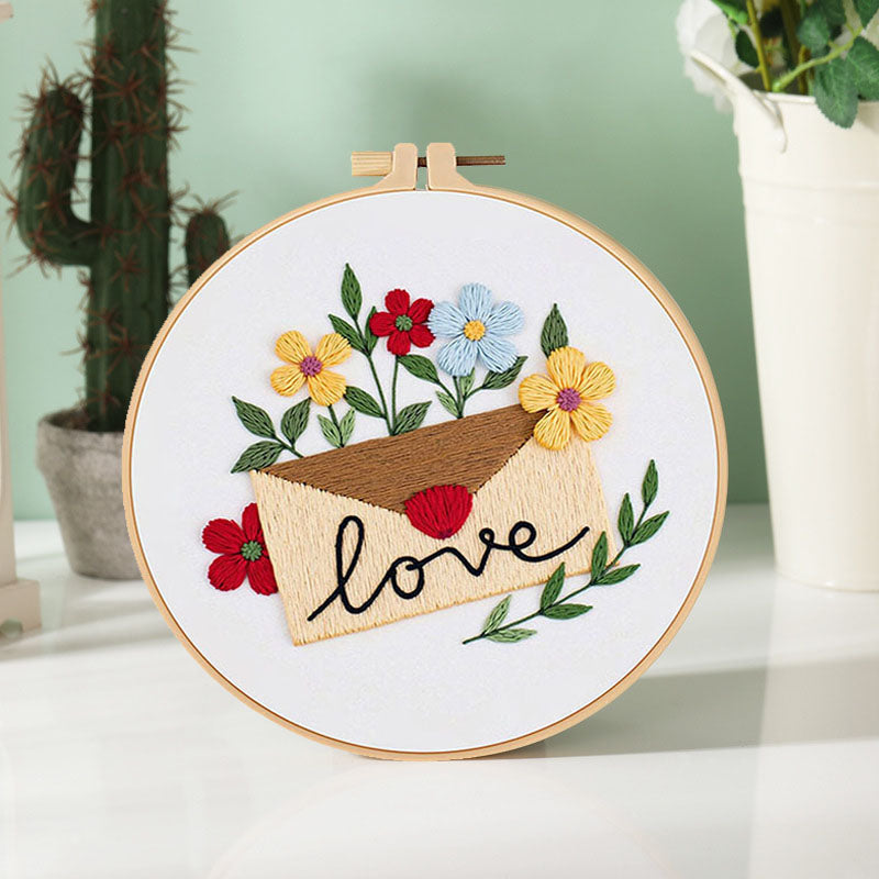 Love And Floral Bouquet - Themed DIY Embroidery Kits