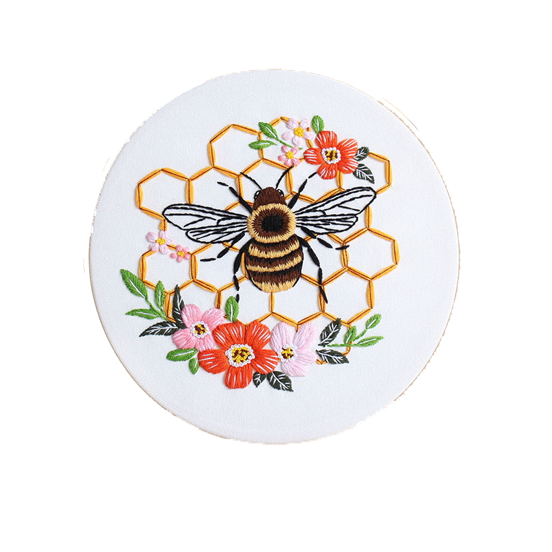 DIY Bee Embroidery Kit: Handmade Embroidery Material Pack