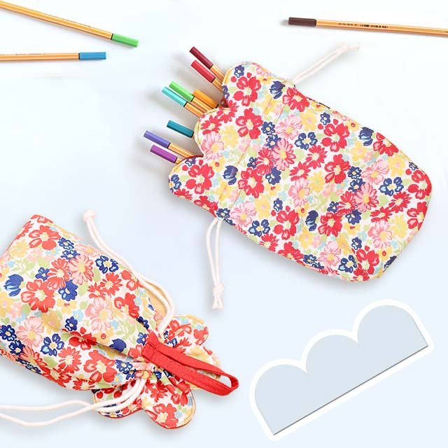 Flower Drawstring Storage Bag Template