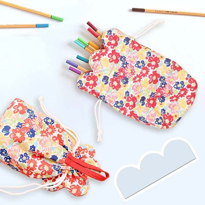 Flower Drawstring Storage Bag Template