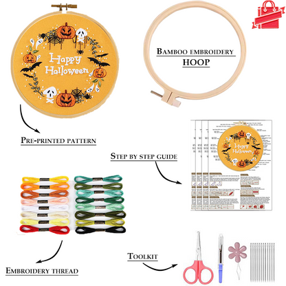Haunted Halloween Embroidery Kit series for Beginners