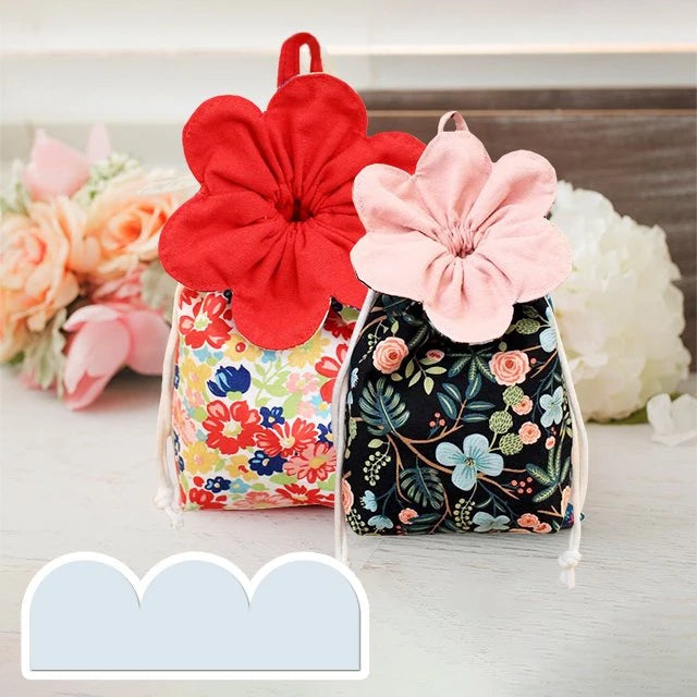 Flower Drawstring Storage Bag Template