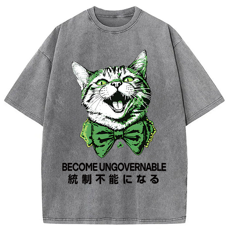 St. Patrick's Day Prank Cat Washed T-Shirt