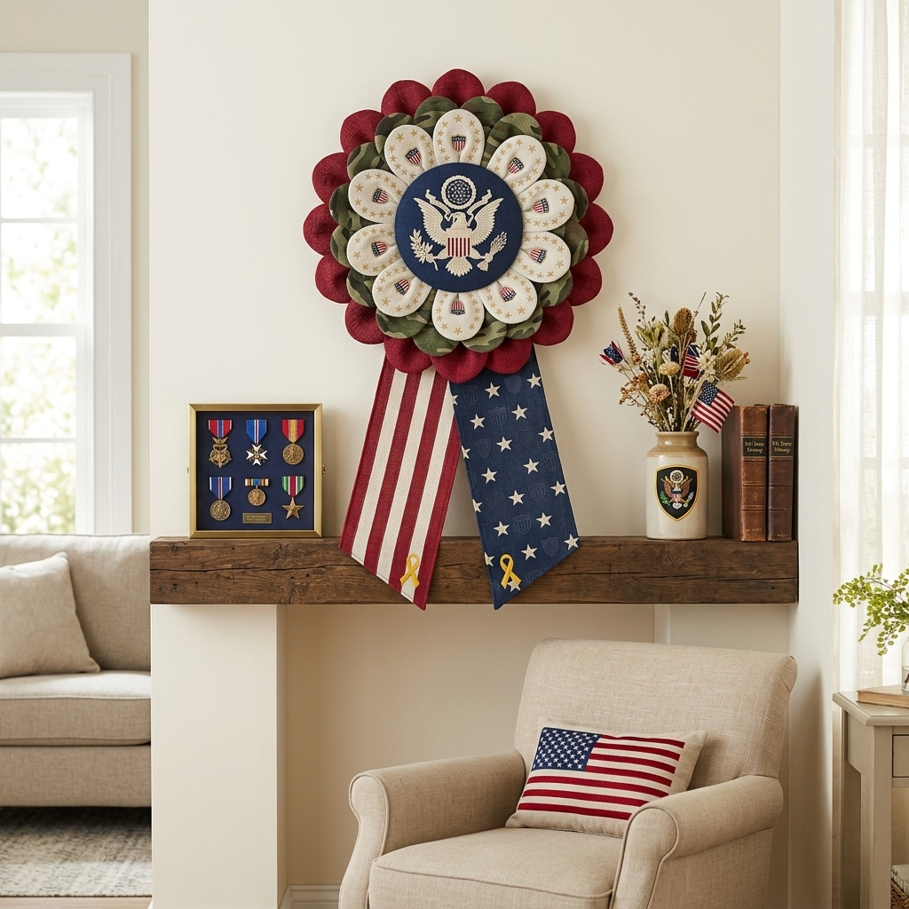 Custom Fabric Flower Door Hanger Sewing Template Set - With Instructions