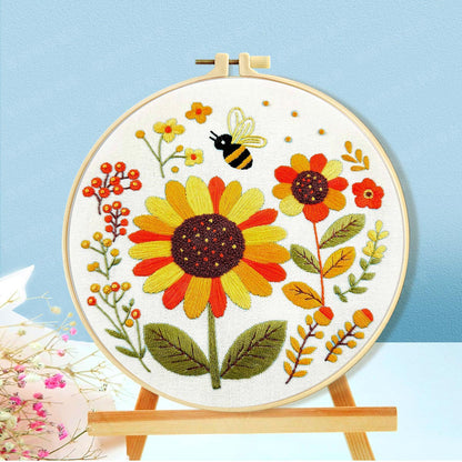 Sunflower And Bee Embroidery Kit