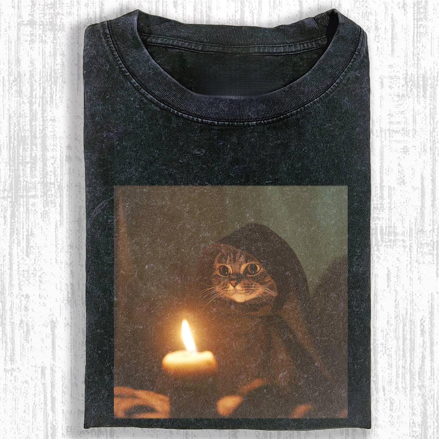 Wacky Mystic Cat with Candle T-shirt