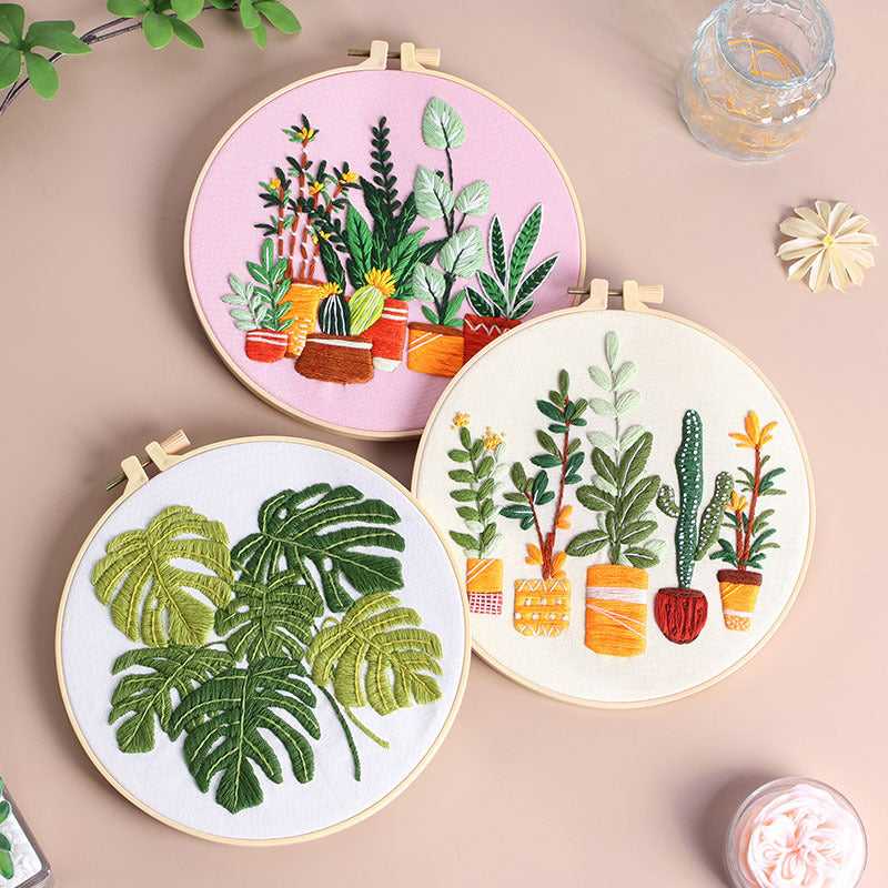 Potted Greenery - Themed DIY Embroidery Kits