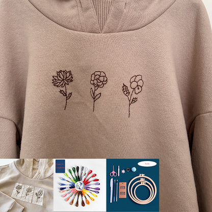 Stick Stitch Water-Soluble Embroidery Flower Collection: Stitch, Create, and Personalize 3 Flower Set