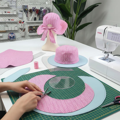 Custom Bow Sun Hats For Kids & Women Template Cutting Ruler Set-With Instructions