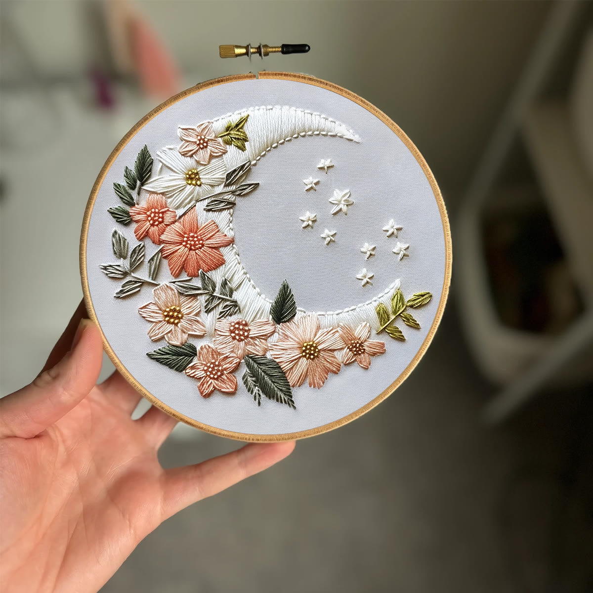 Rubbyoo Embroidery Kit-  Floral Moon