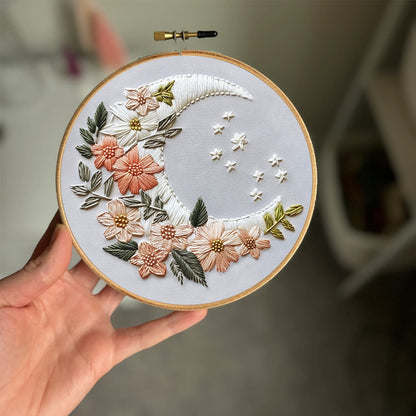 Rubbyoo Embroidery Kit-  Floral Moon