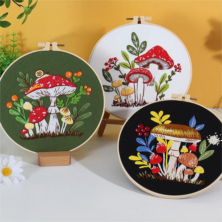 Enchanted Forest Mushroom Embroidery Kit: Craft Your Whimsical Masterpiece